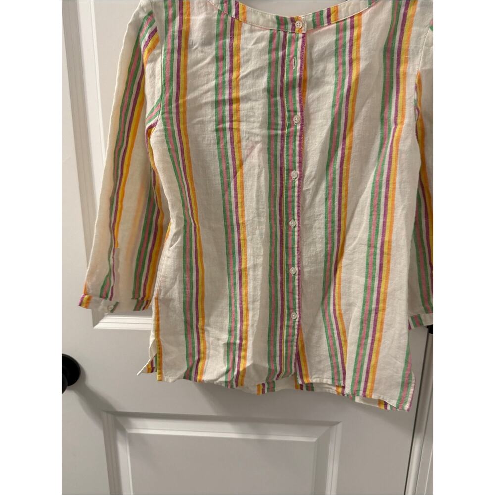 NWT $110 BODEN Katie linen striped blouse Top Sz 6/small - Picture 3 of 9